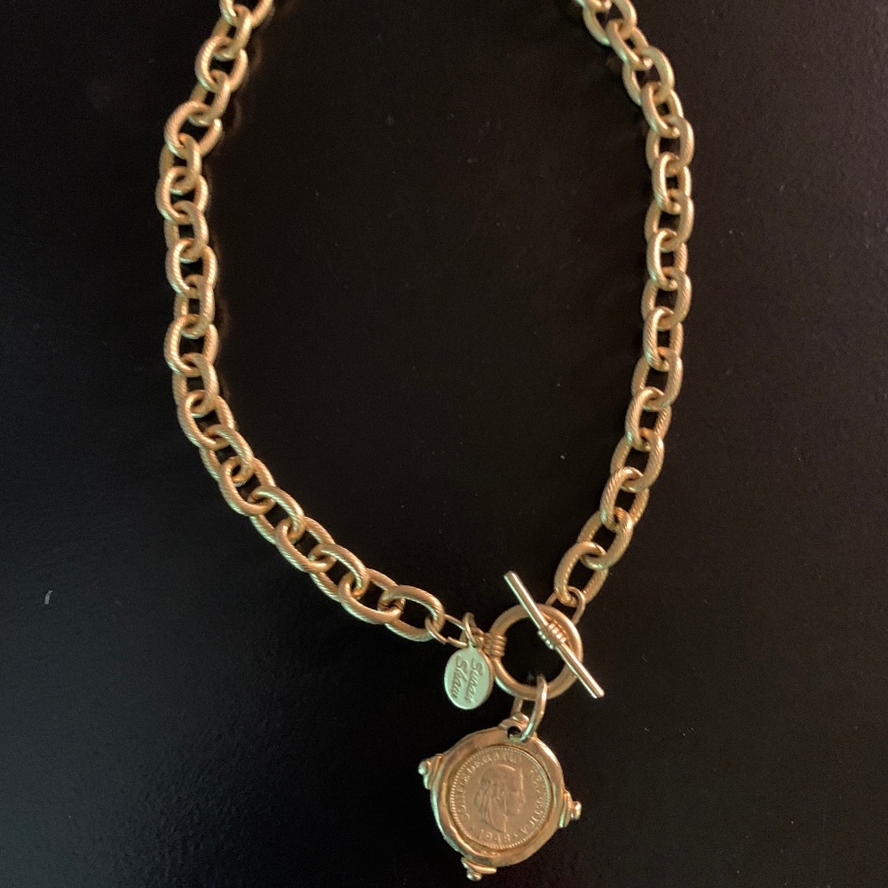 Susan Shaw Coin Toggle Necklace